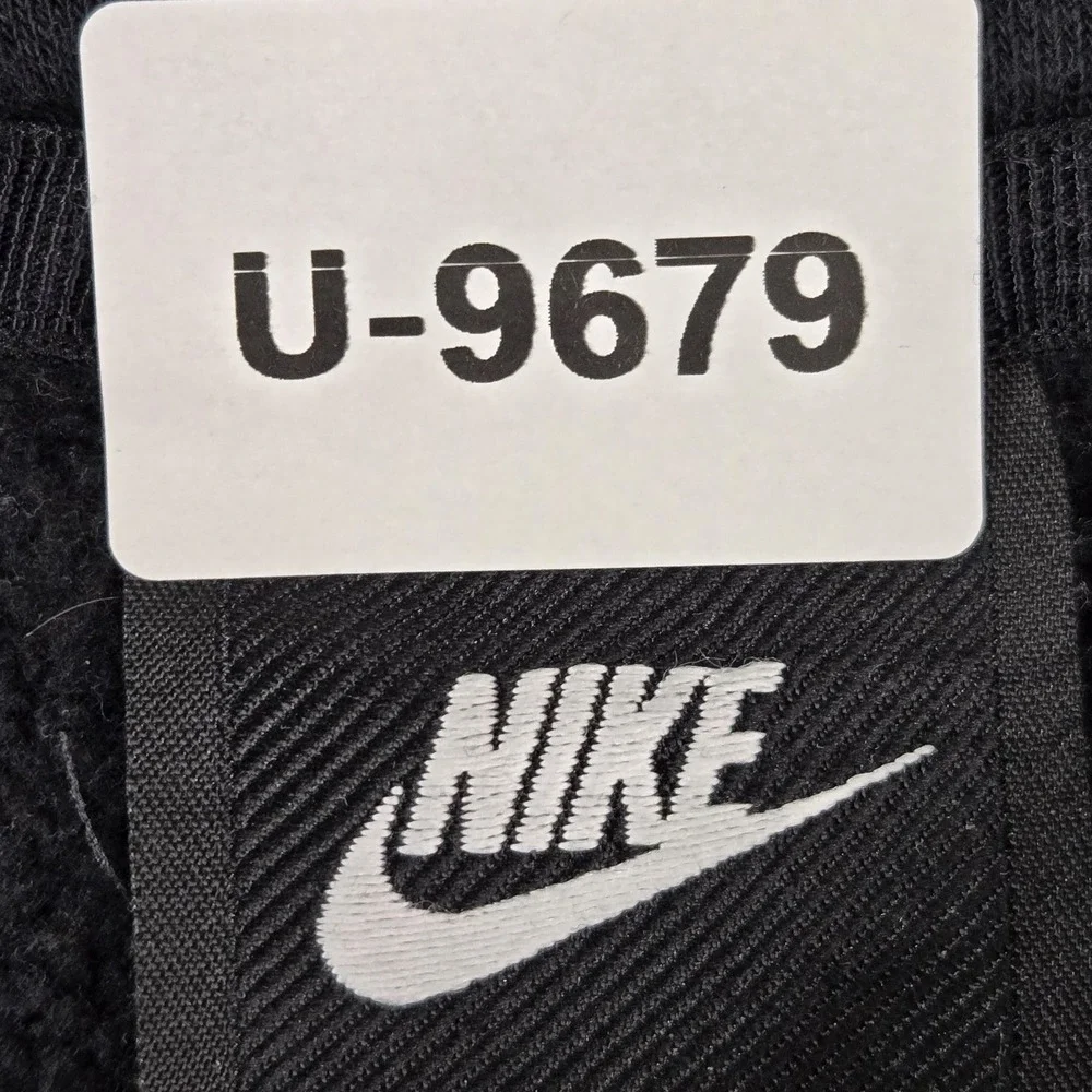 Nike Men Hoodie S Black NWS Embroidery Graphic Print Fleece READ
